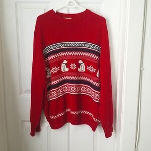 Vintage Dockers Red Snow Ski Sweater XL